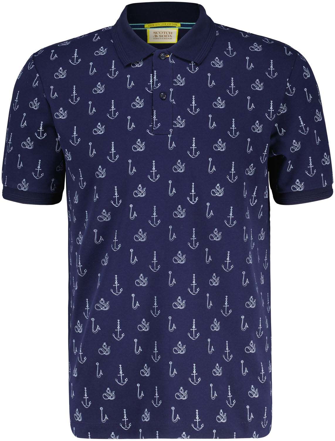 Scotch & Soda Mini All Over Print Polo Blauw