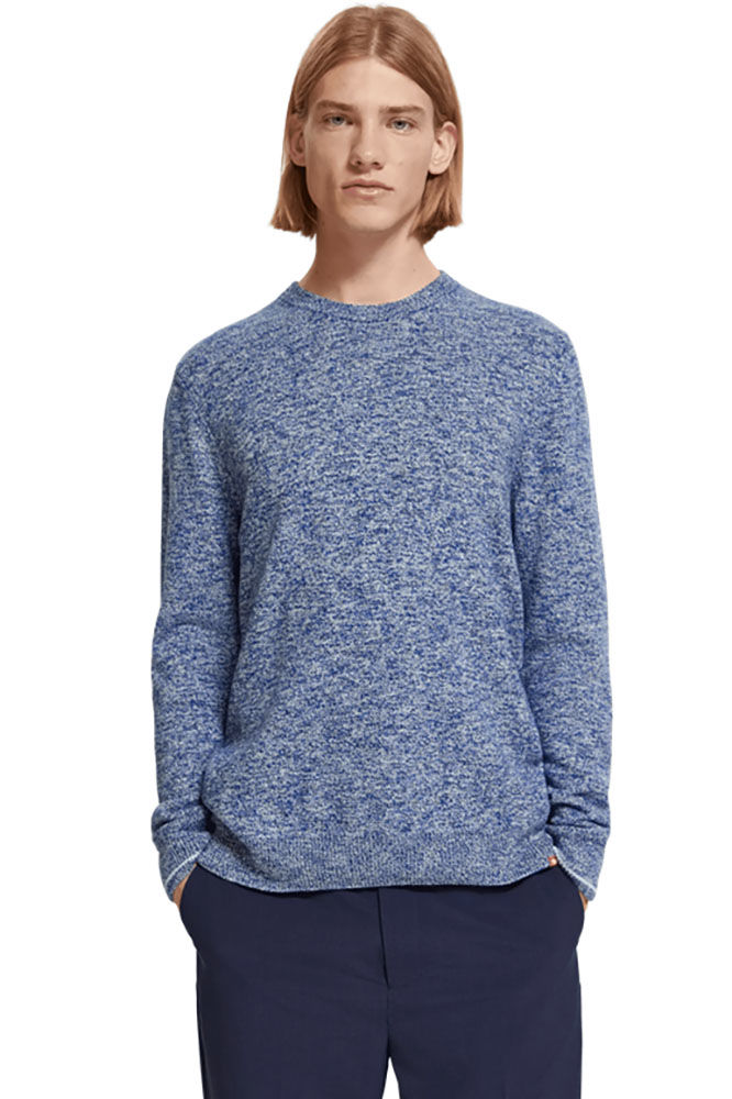 Scotch & Soda Melange crew neck pull over Blauw