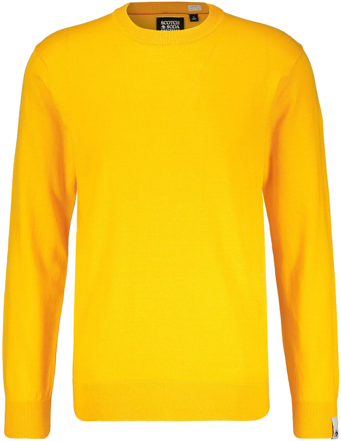Scotch & Soda Linen blend crewneck pullover Geel