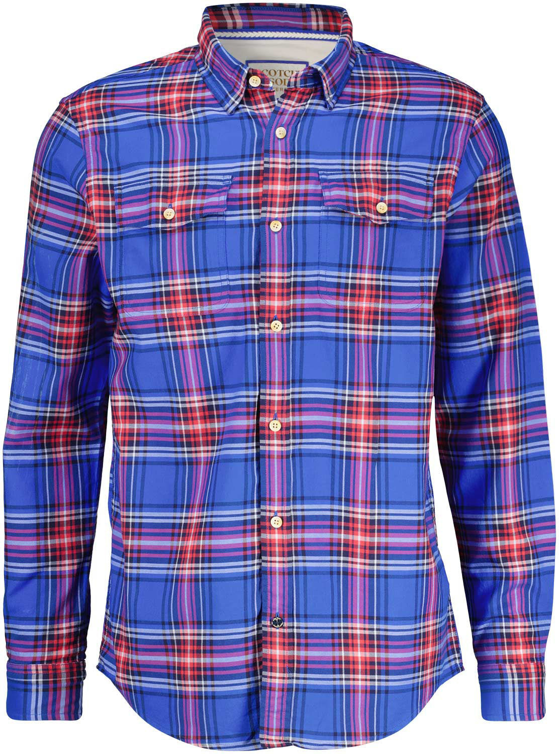 Scotch & Soda Flannel Check Shirt Blauw