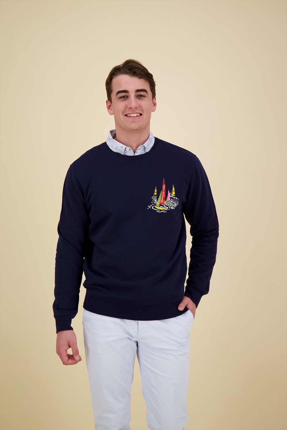 Scotch & Soda Front Back Boating Artwork Sweatshi Blauw
