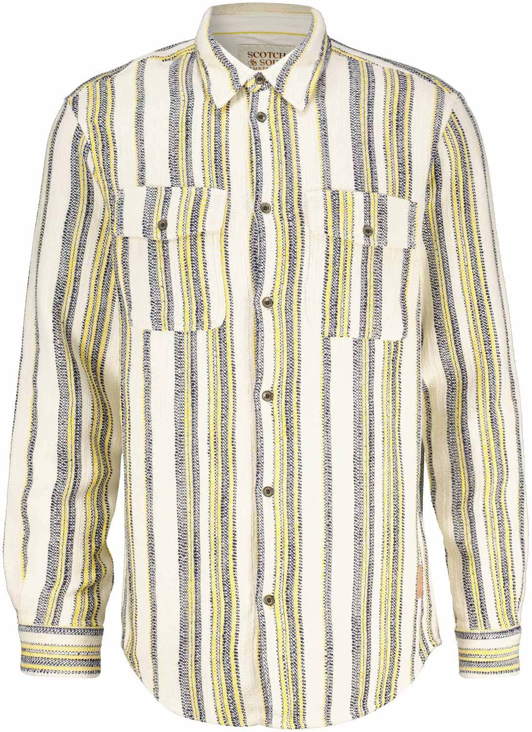 Scotch & Soda Basket Weave Gradient Stripe Shirt Multi heren