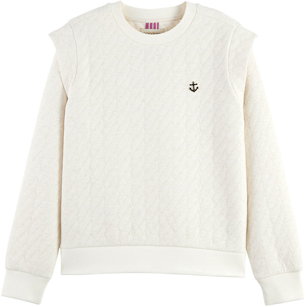 Scotch & Soda Bonded rope pattern sweatshirt Beige