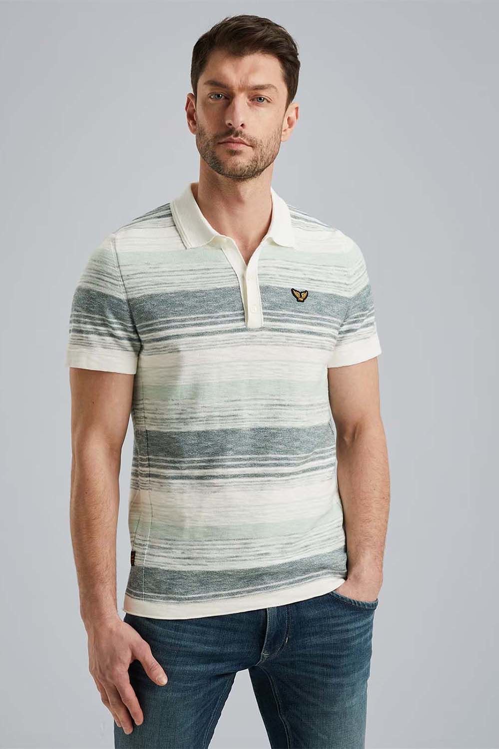 Pme Legend Short sleeve polo Cotton slub grad Grijs