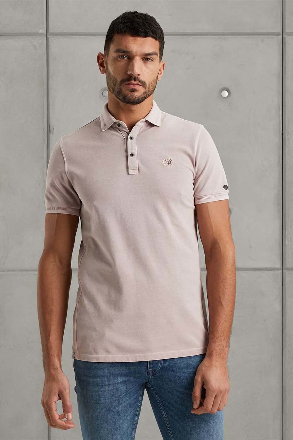 Cast Iron Short sleeve polo cotton gd pique Paars