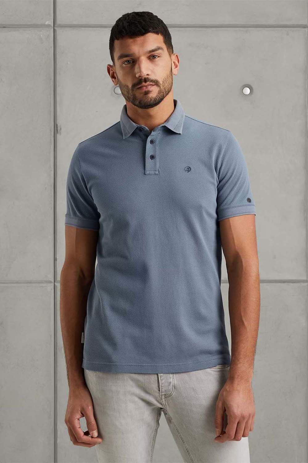 Cast Iron Short sleeve polo popcorn Grijs