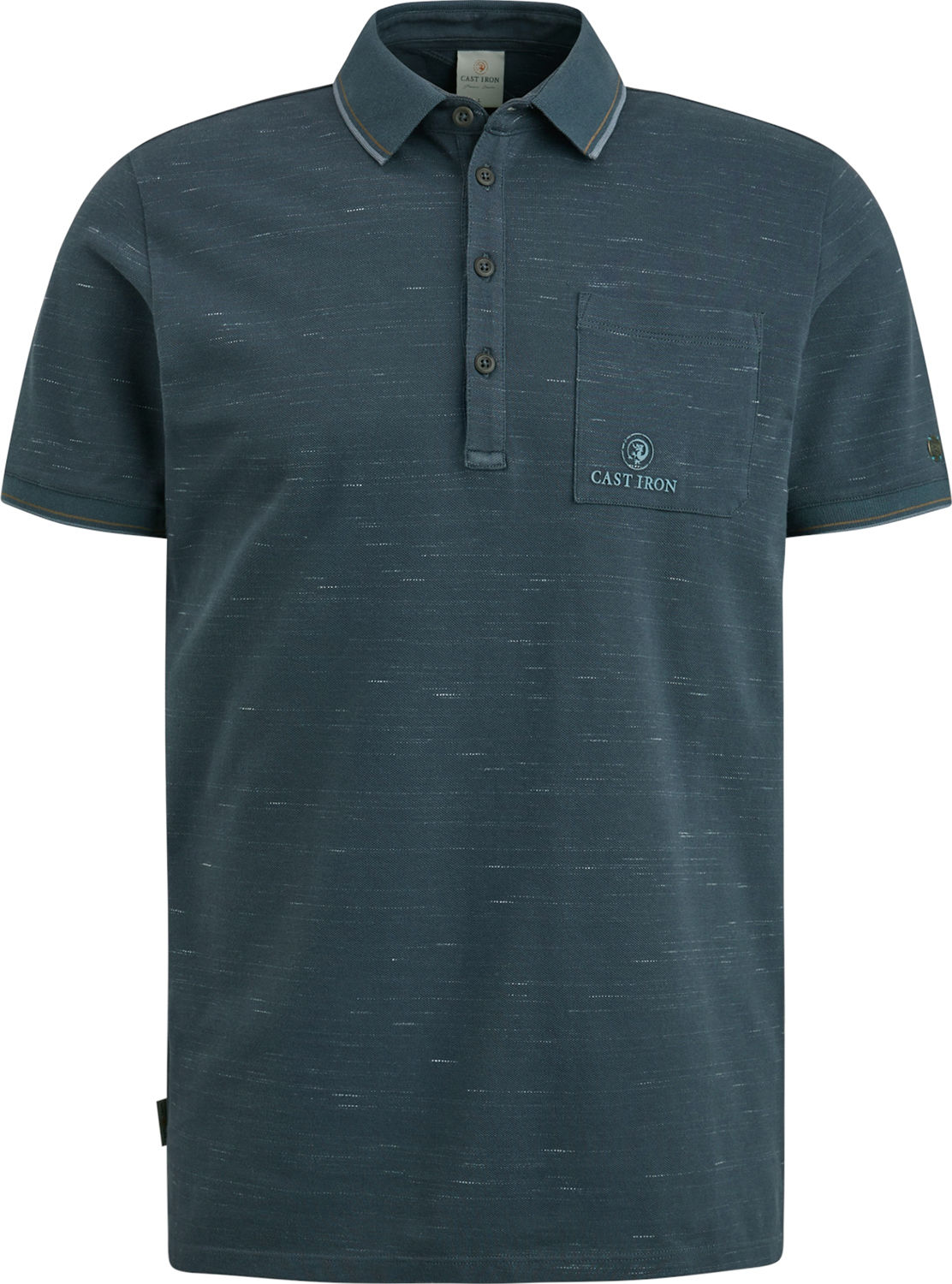 Cast Iron Short sleeve polo injected cotton Blauw