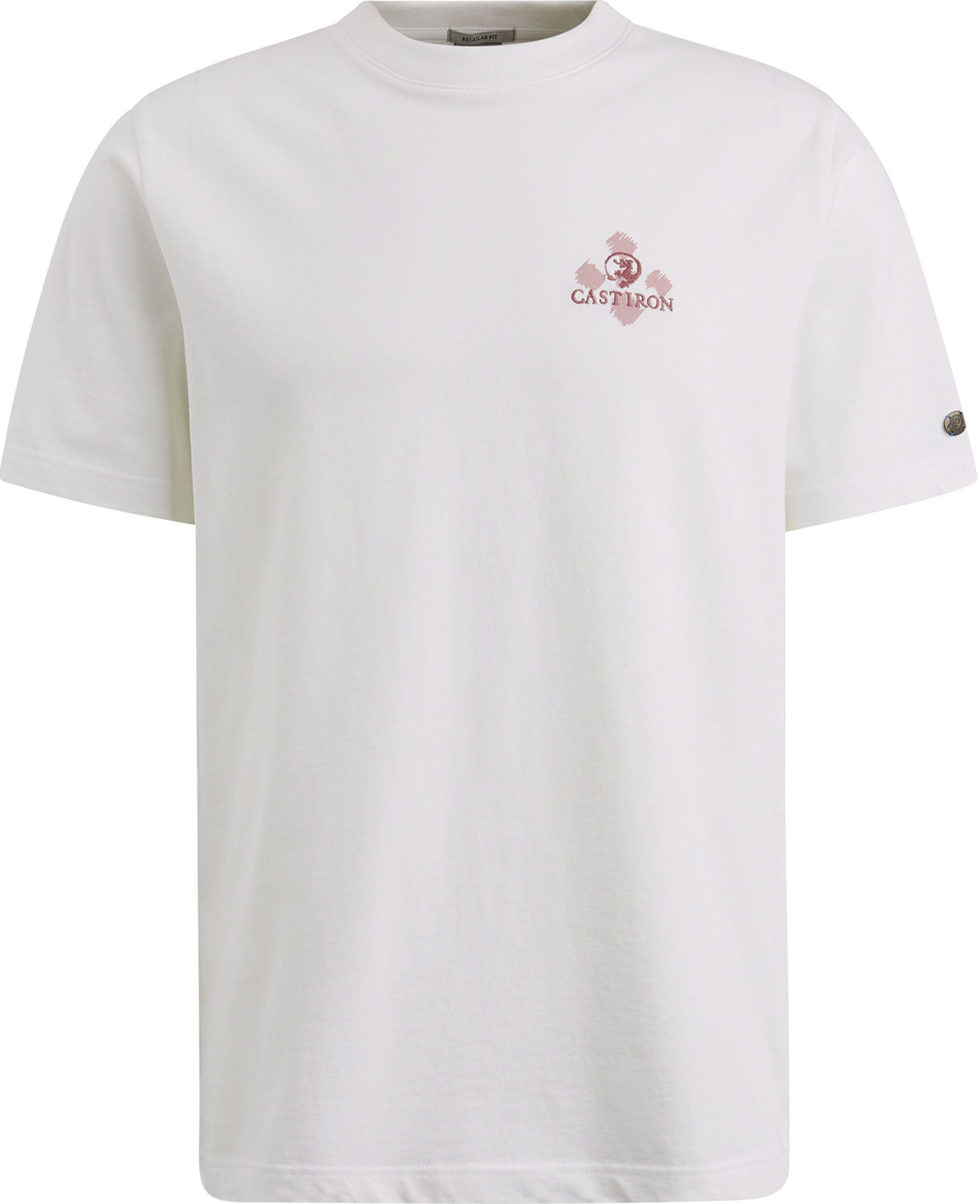 Cast Iron Short sleeve r-neck regular fit co Wit