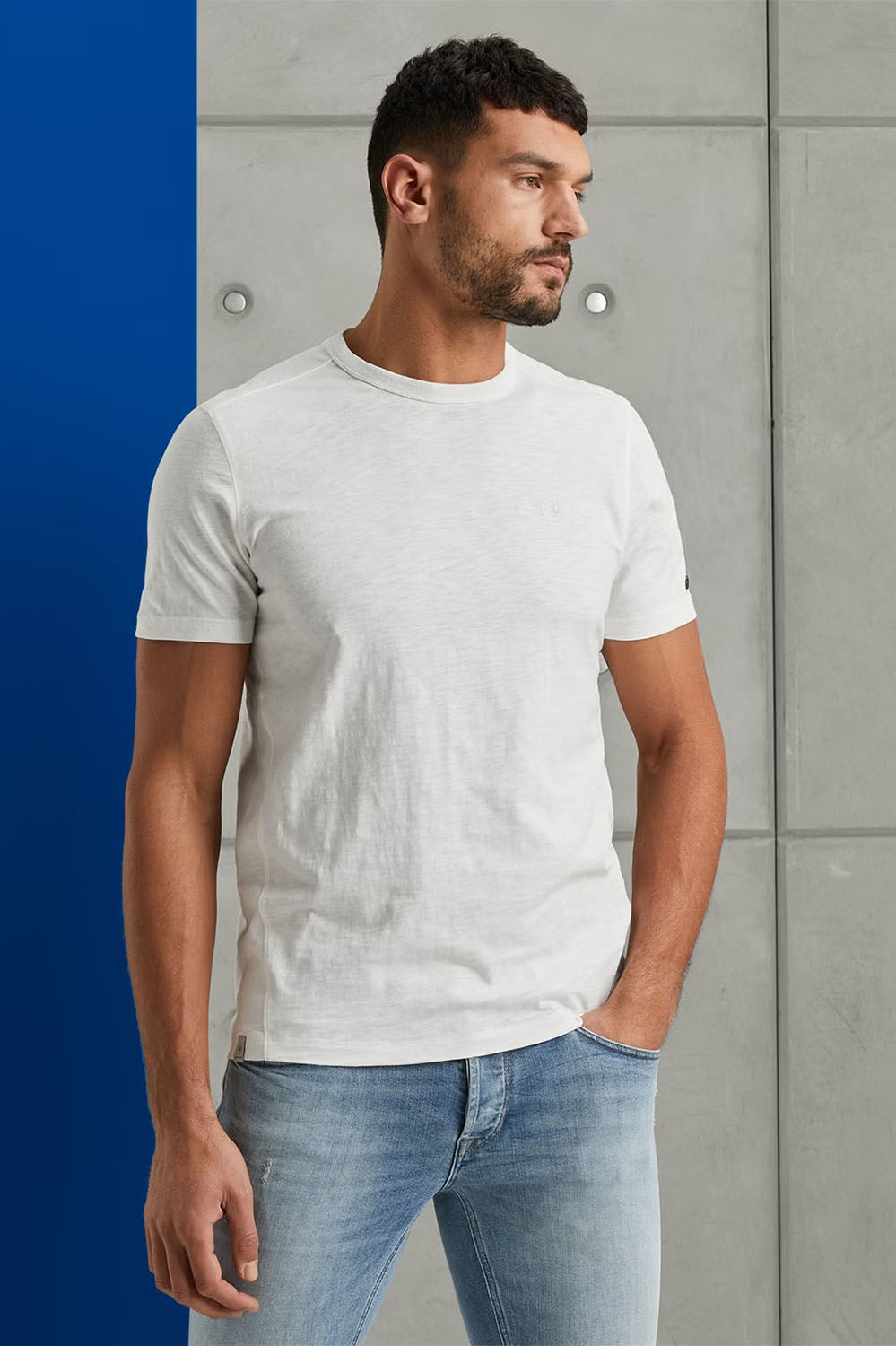 Cast Iron Short sleeve r-neck organic cotton Wit