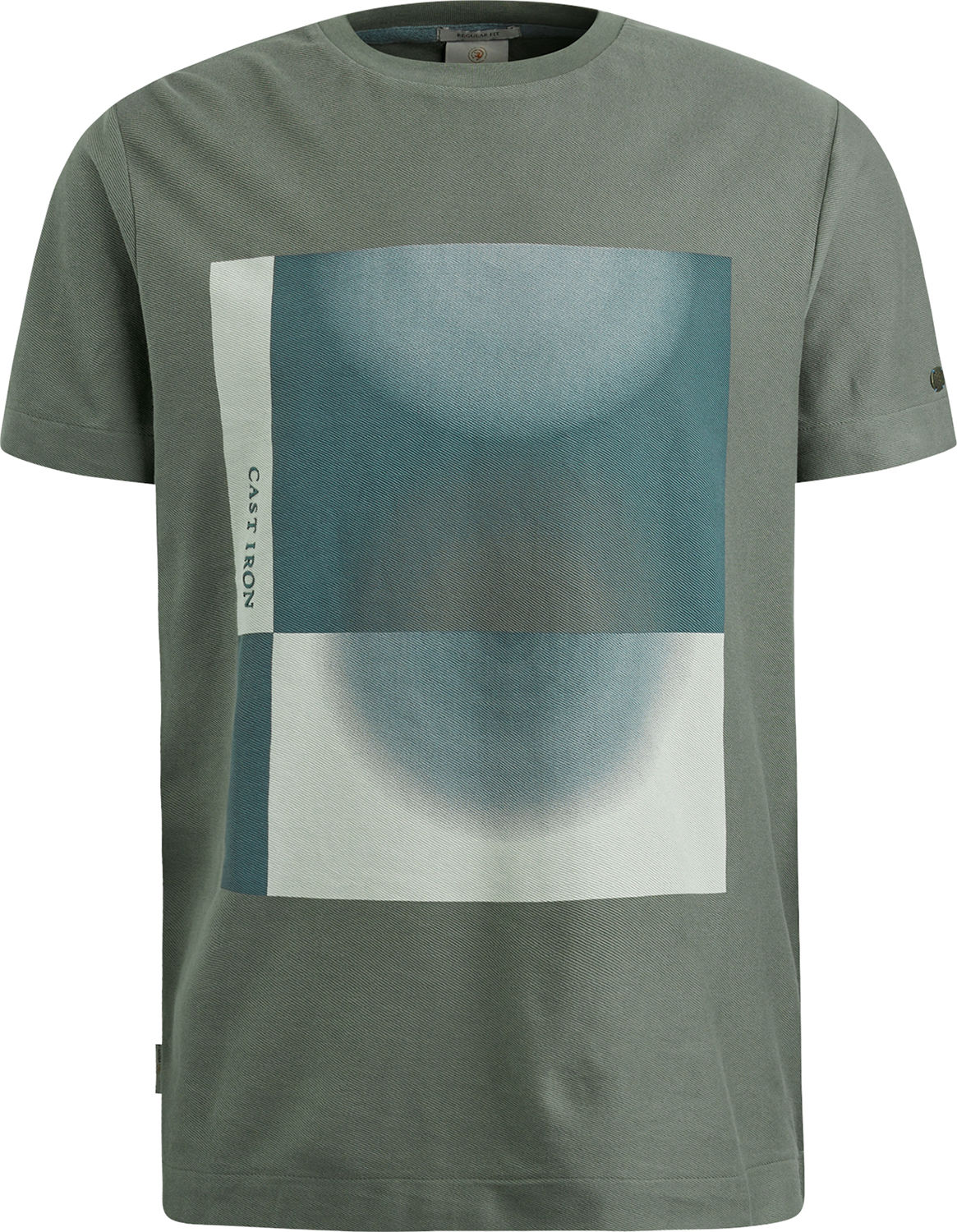 Cast Iron Short sleeve r-neck regular fit tw Groen