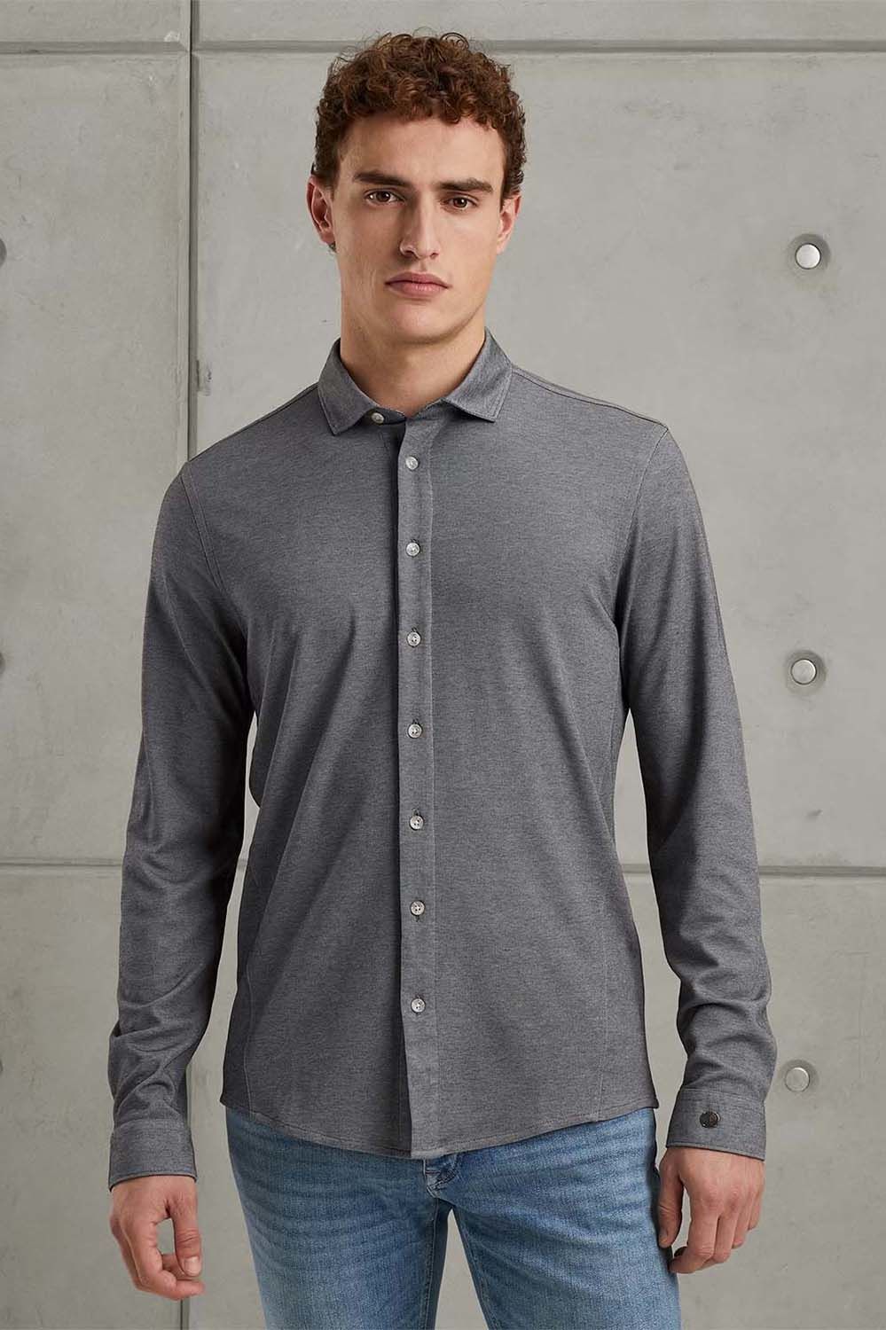 Cast Iron Long Sleeve Shirt CF Tec 2 Tone Pi Zwart