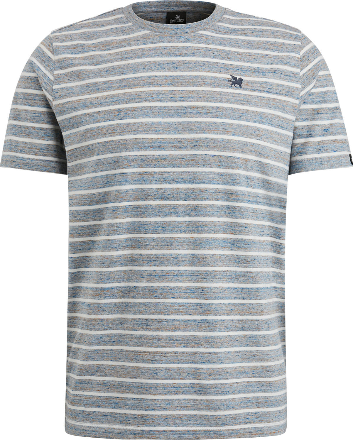 Vanguard Short sleeve r-neck melange jersey Blauw