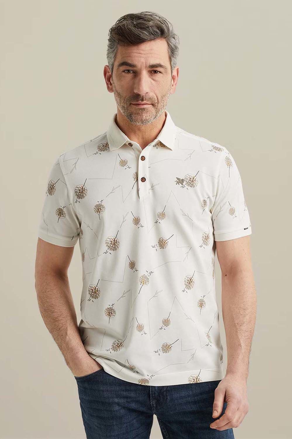Vanguard Short sleeve polo stretch pique bl Wit