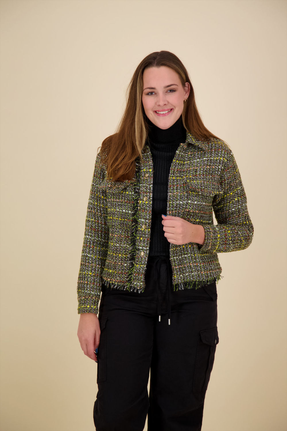 Geisha Jacket tweed Groen
