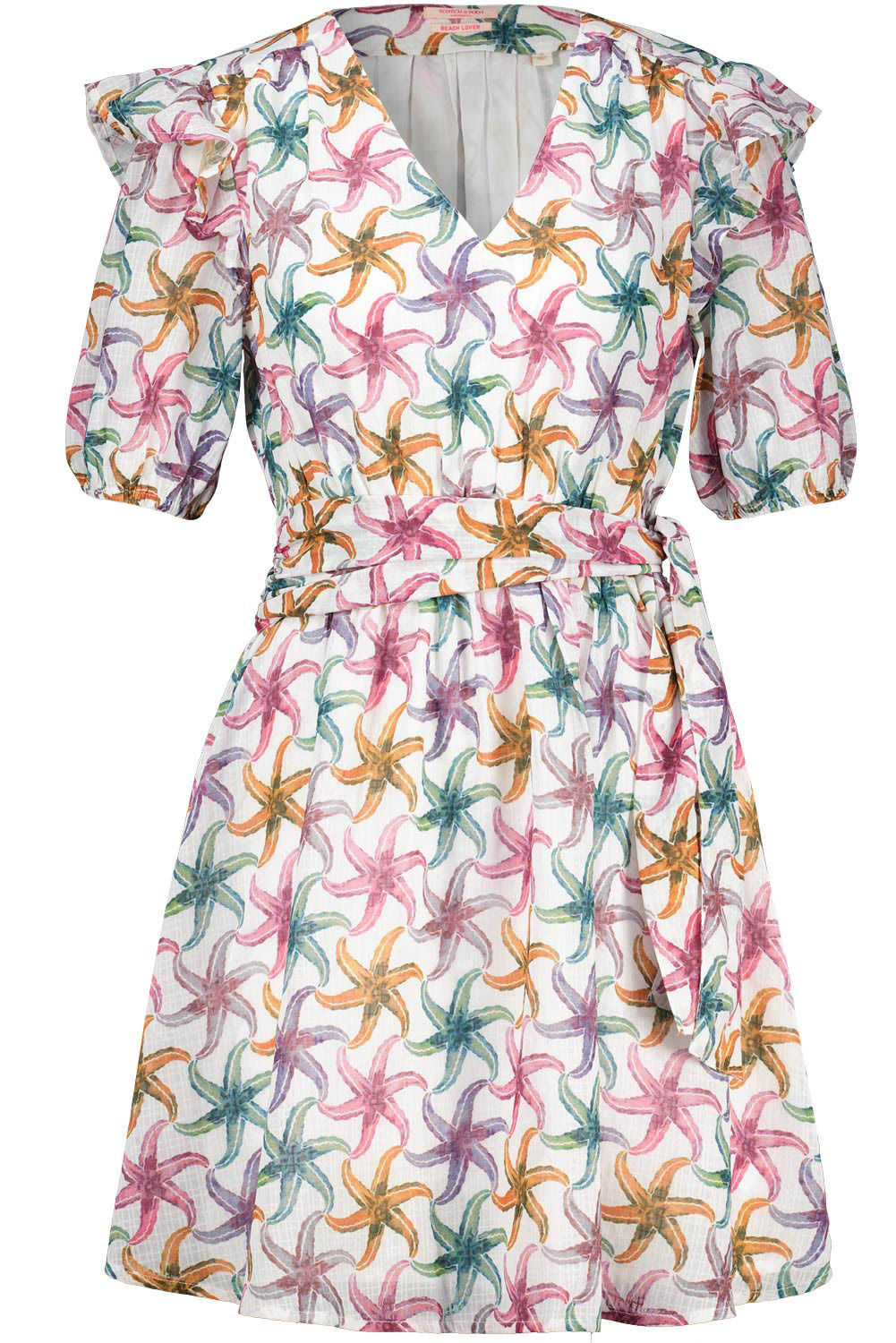 Scotch & Soda Ruffled mini dress Roze
