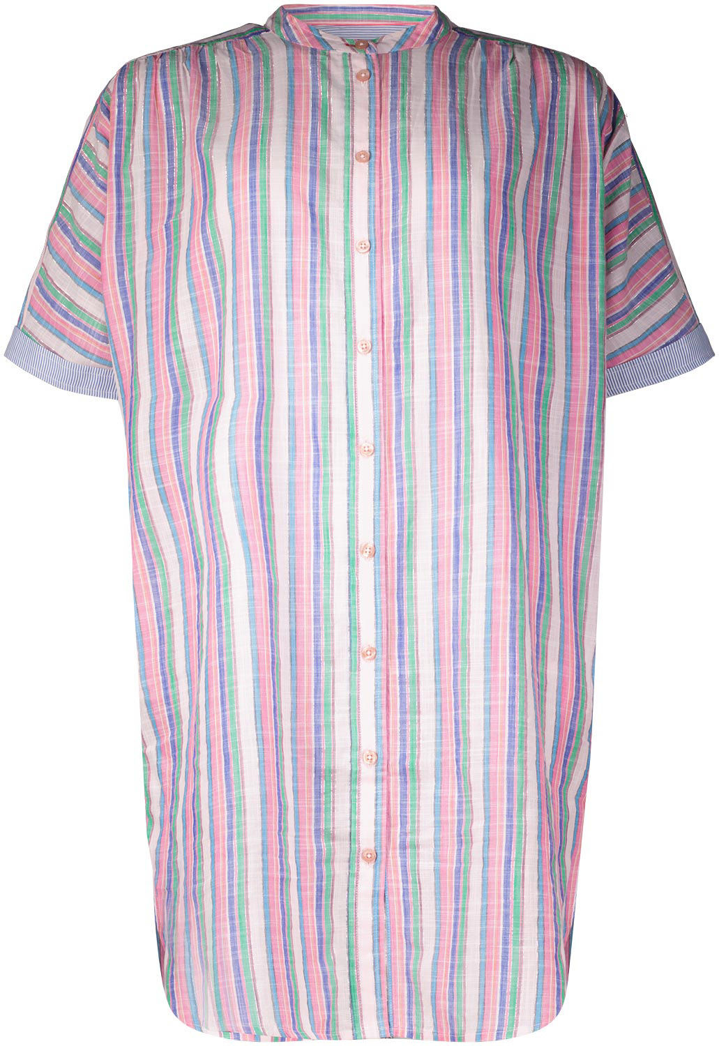 Scotch & Soda Striped oversized beach shirt dress Roze