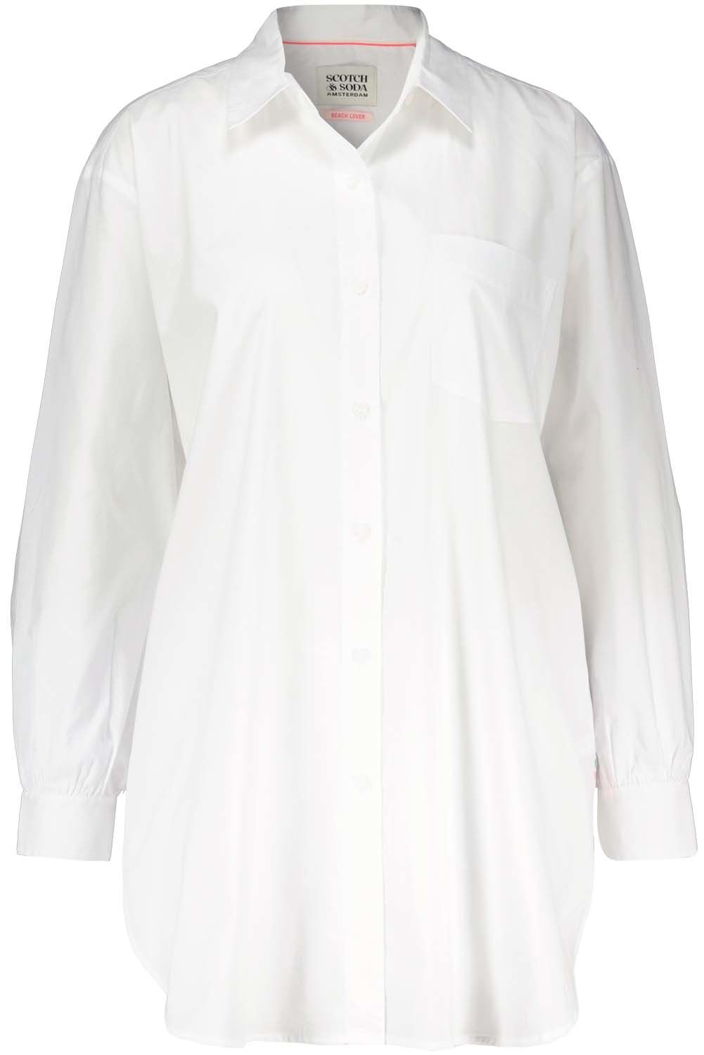 Scotch & Soda Extra oversized shirt Wit