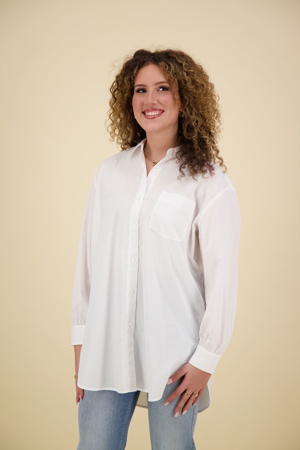 Scotch & Soda Extra oversized shirt Wit