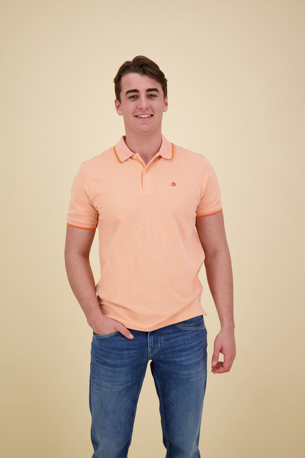 Scotch & Soda Melange Polo Rood