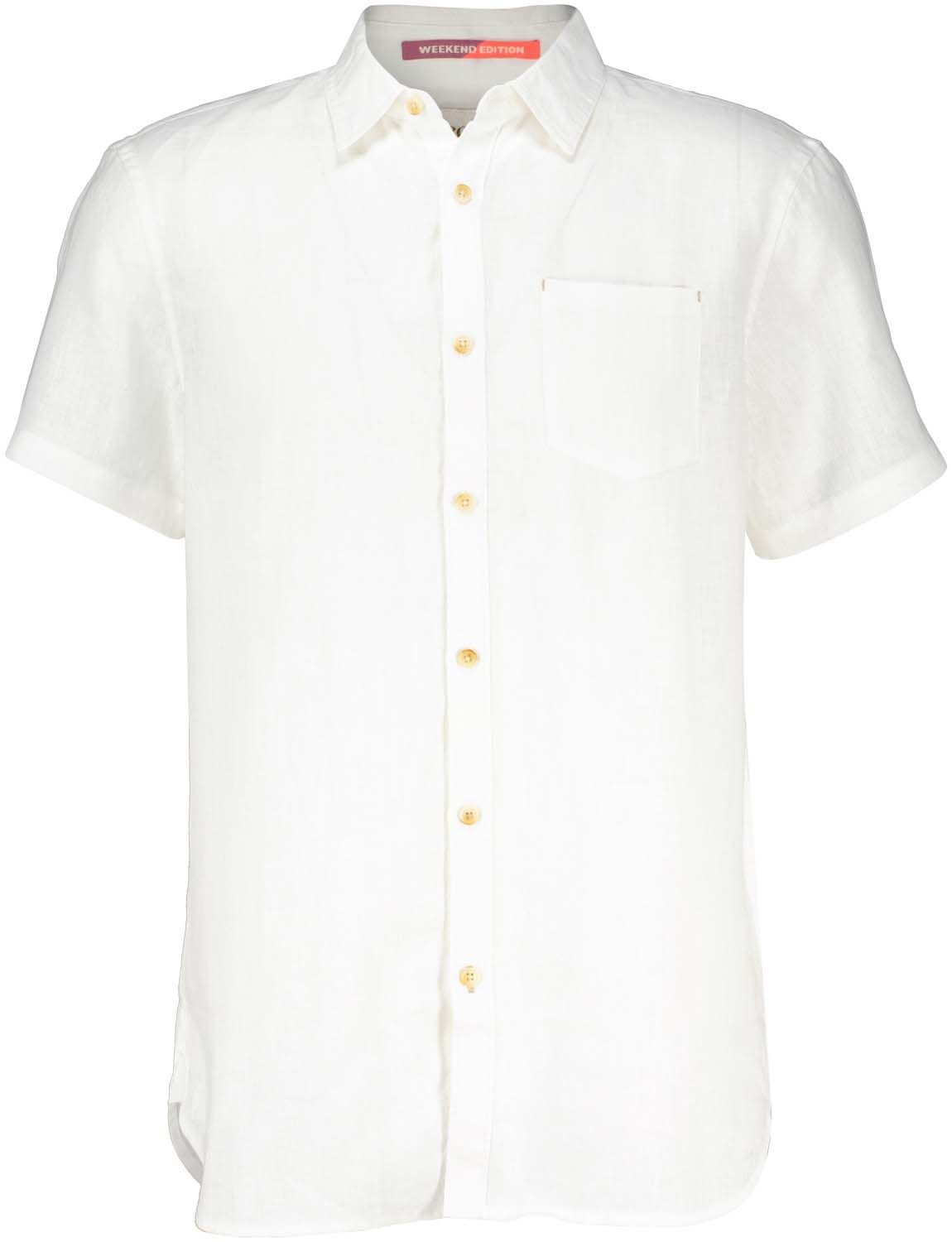 Scotch & Soda Short sleeve linen shirt Wit