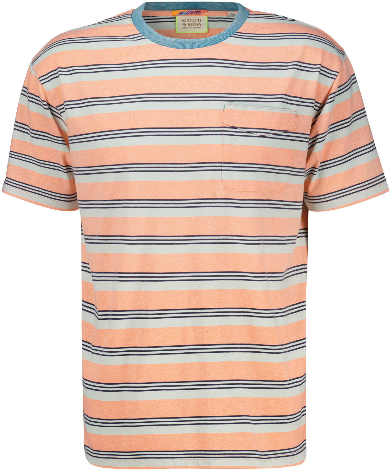 Scotch & Soda Yarn Dye Stripe Pocket T-shirt Multi