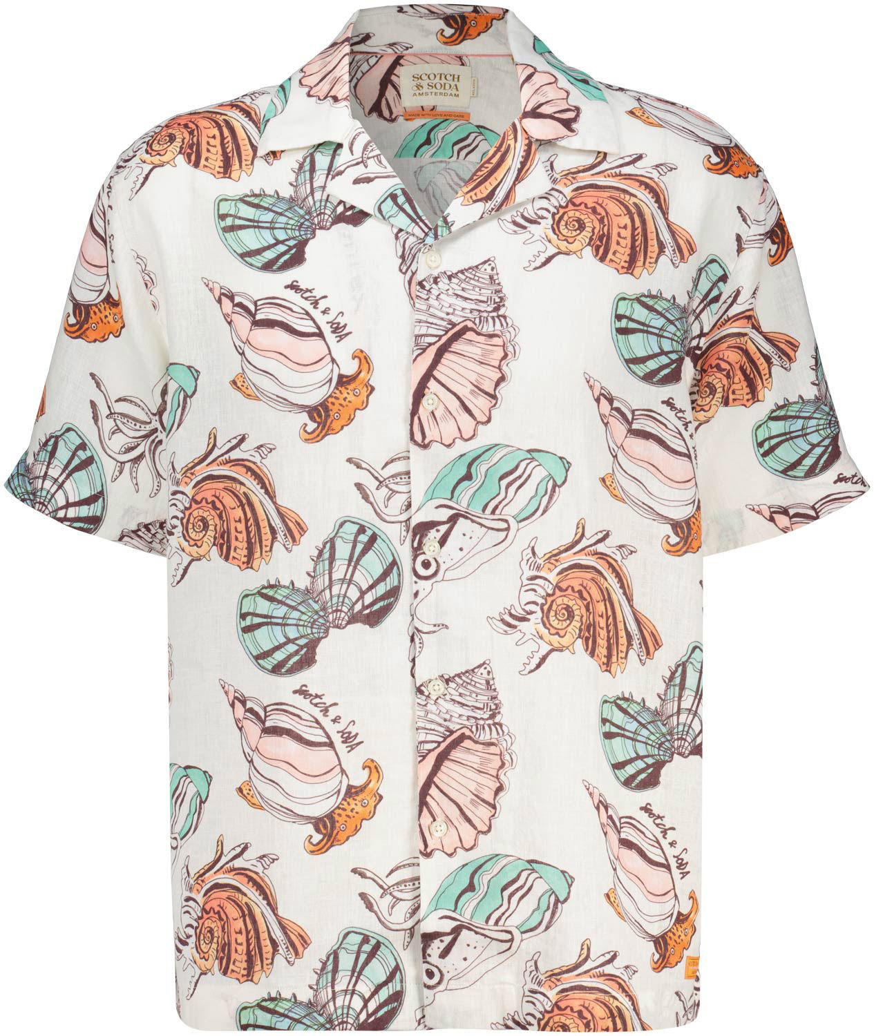 Scotch & Soda Linen Viscose AOP Wit