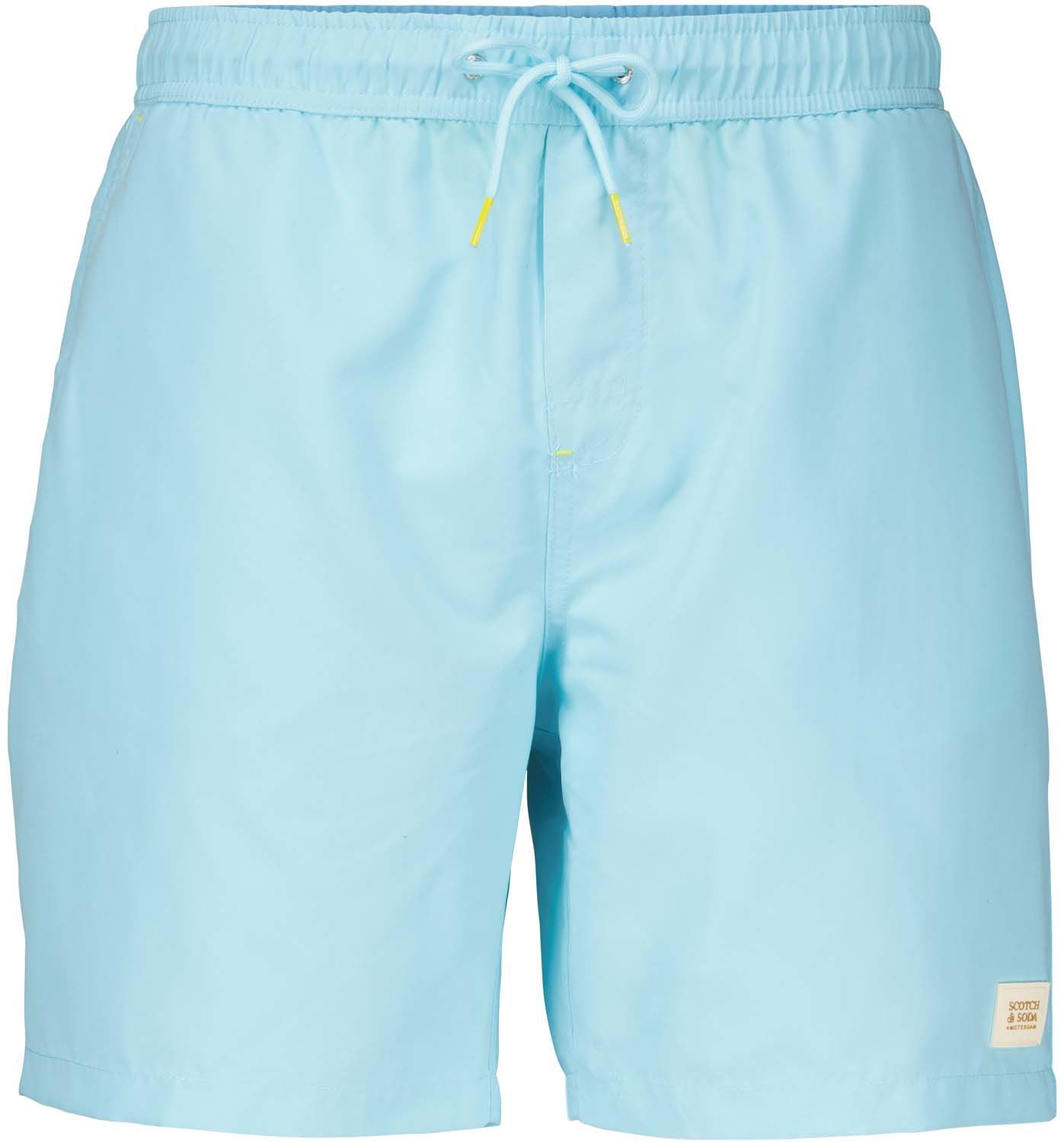 Scotch & Soda Mid Length Swim Short Solid Blauw