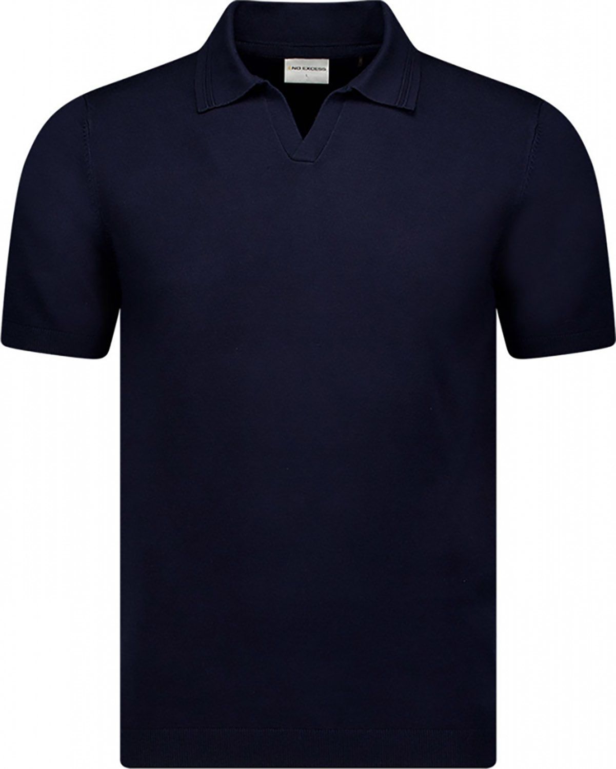 Pullover Short Sleeve Polo Button S Blauw