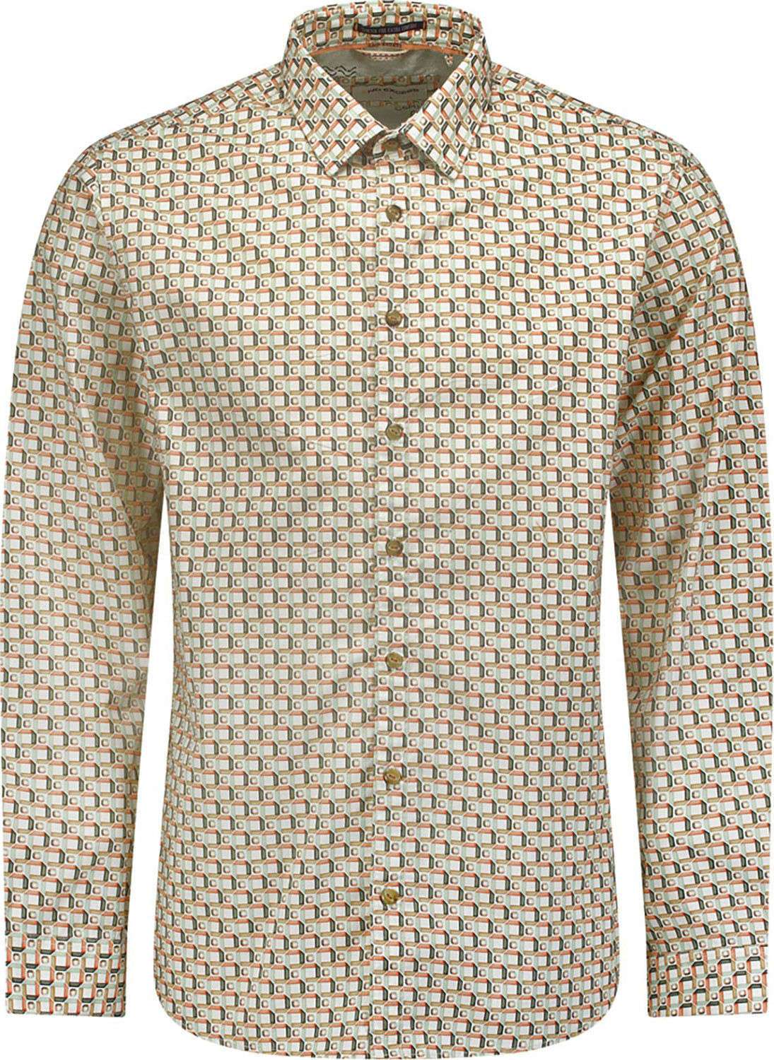 No Excess Shirt Stretch Allover Printed Oranje