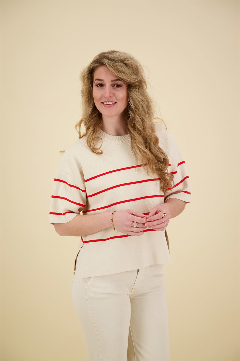 Selected Femme Trui Liva O-Neck Wit