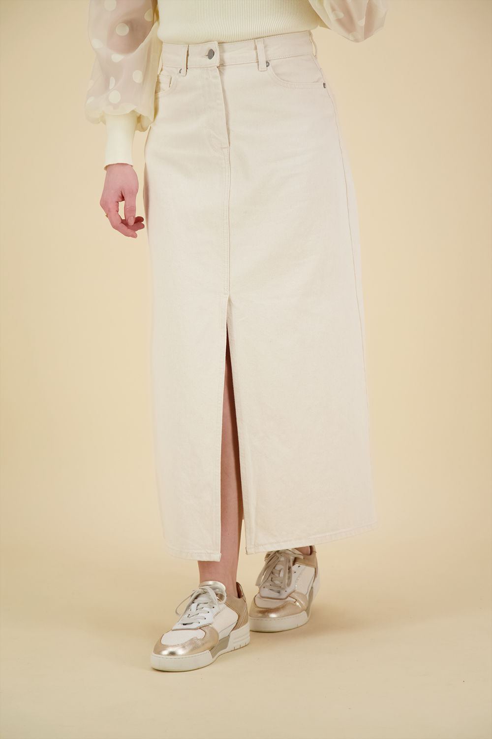 Selected Femme Rok Bella-Tiana Maxi White Wit