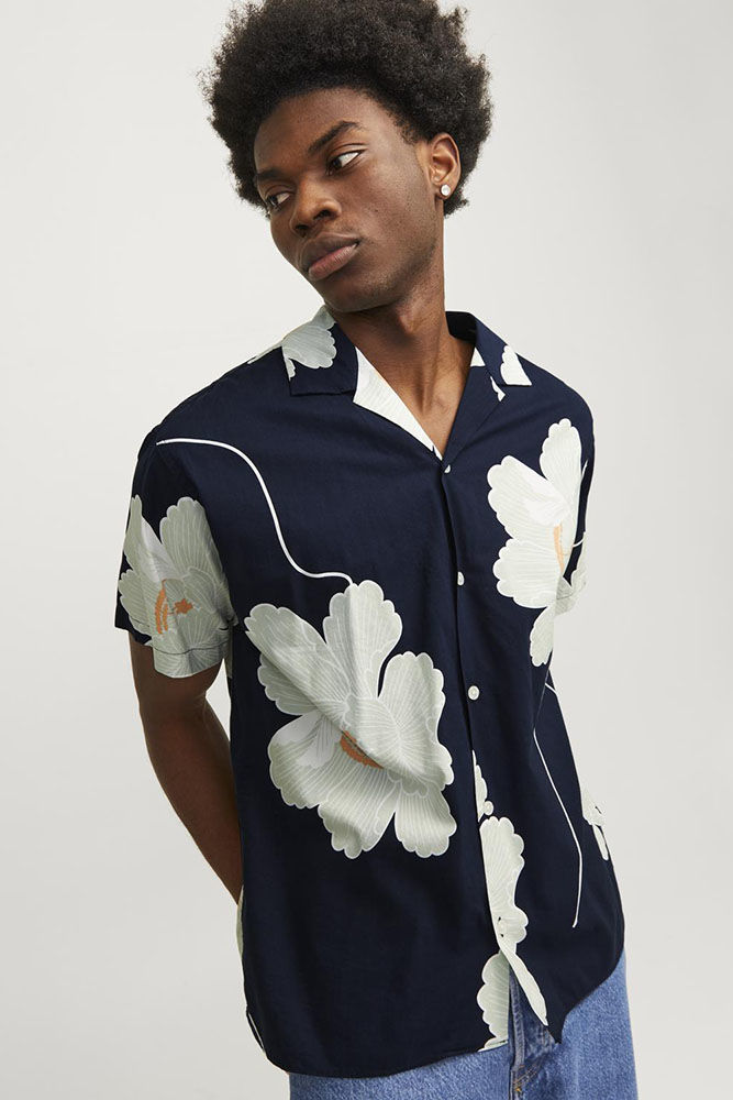 Jack & Jones Overhemd La Palma Resort Blauw