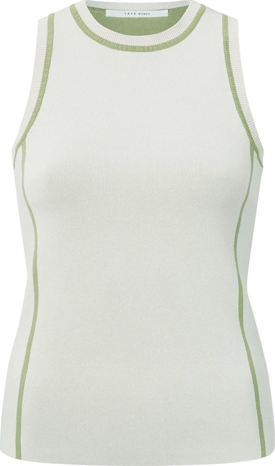 Yaya Knitted tanktop with stripe de Wit