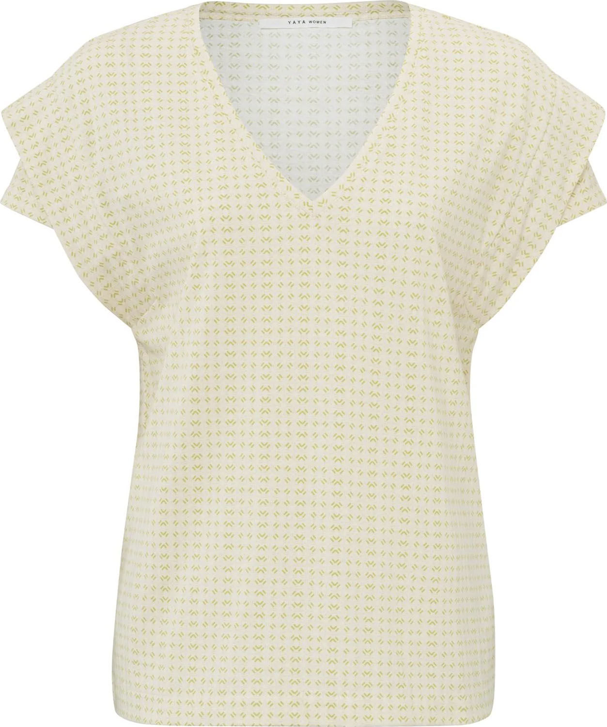 Yaya Double sleeve print top Beige