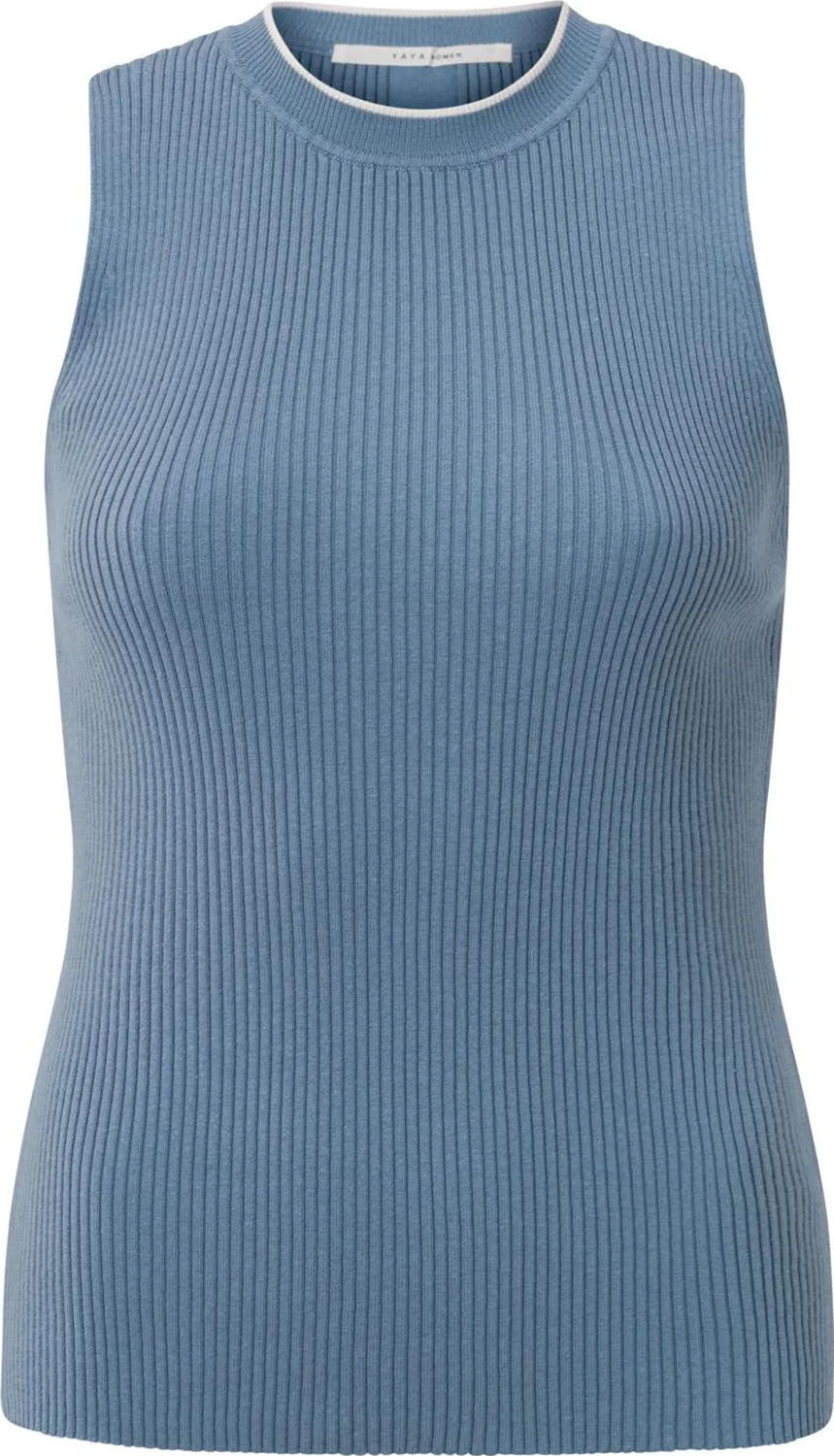 Yaya Rib knitted tanktop Blauw