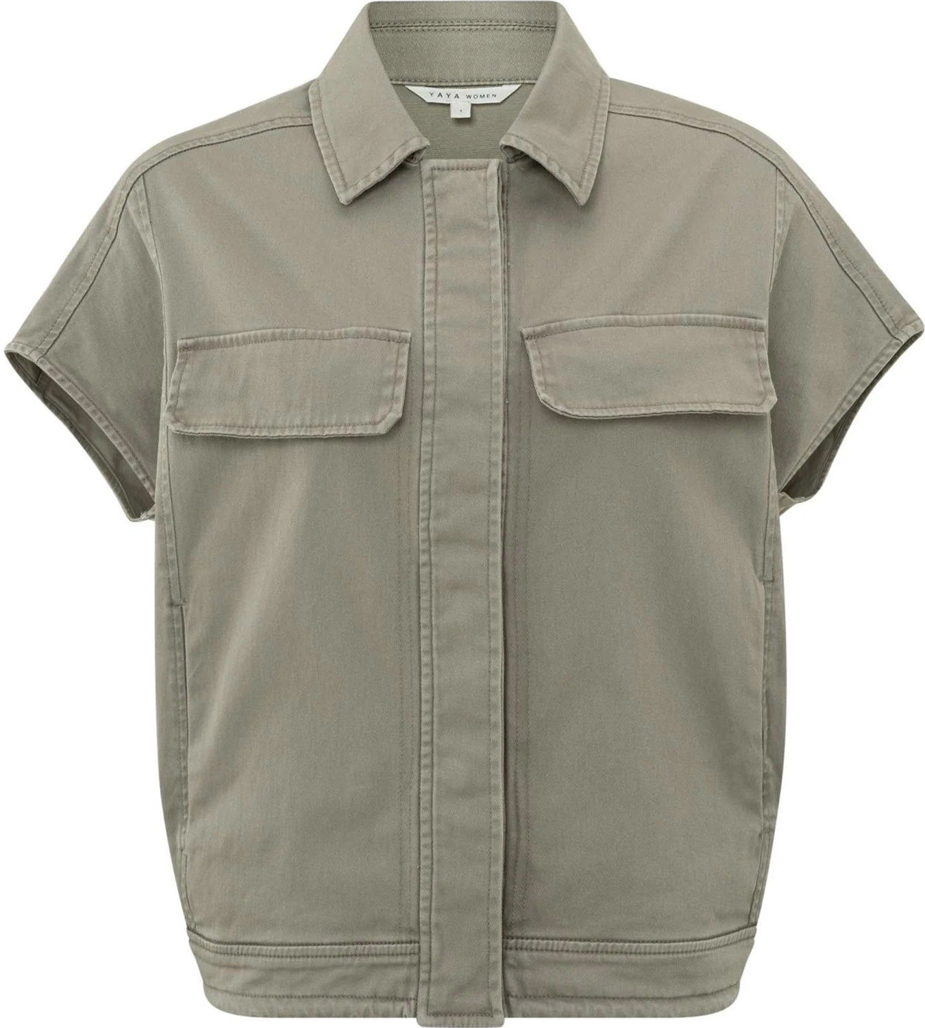 Yaya Sleeveless blouse jacket Groen