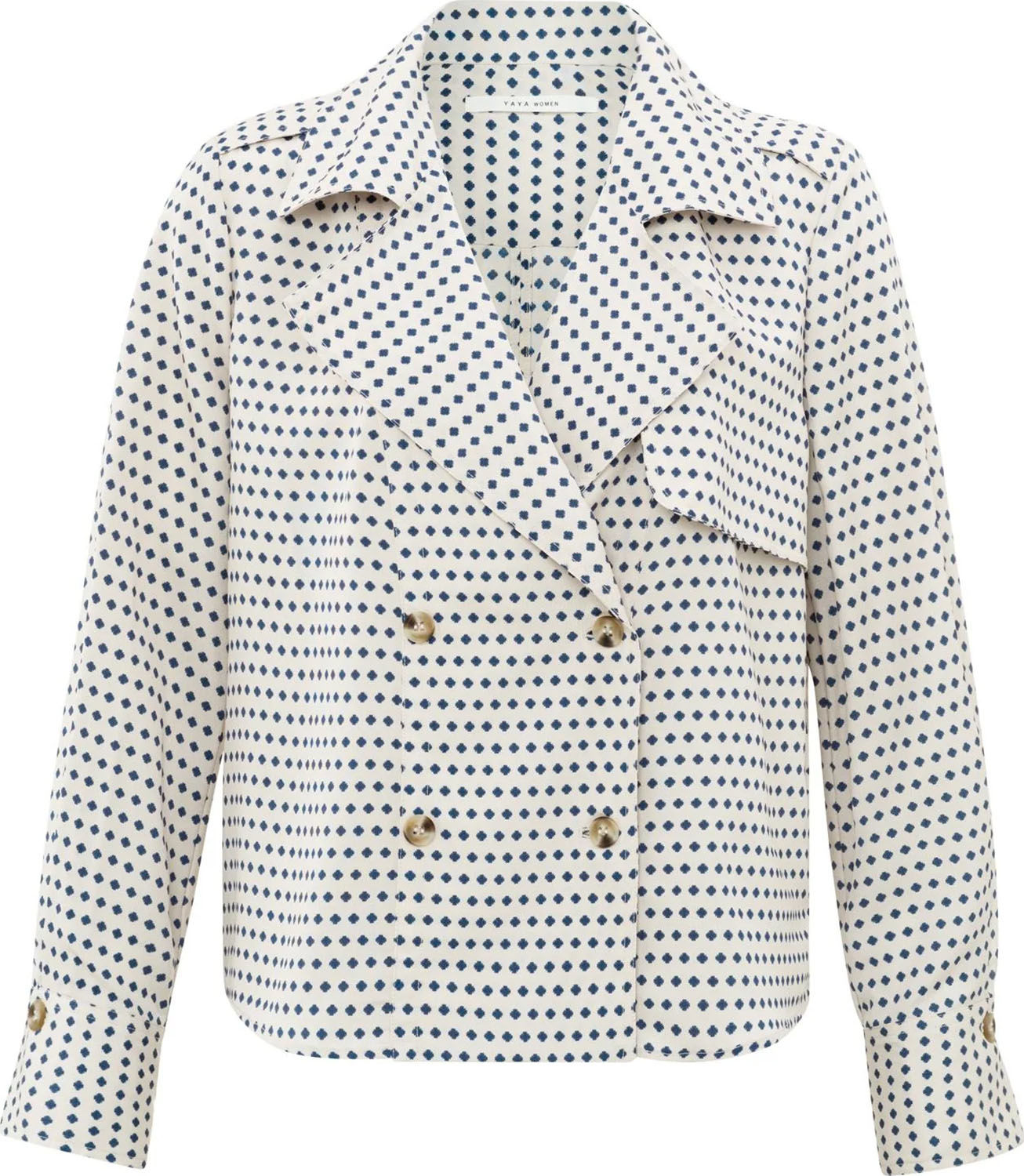 Yaya Printed blouse jacket Beige