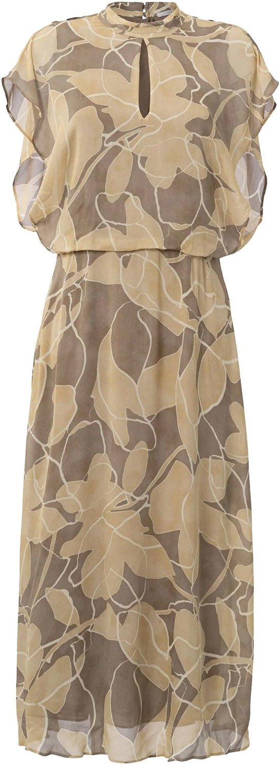 Yaya High neck dress with print Groen