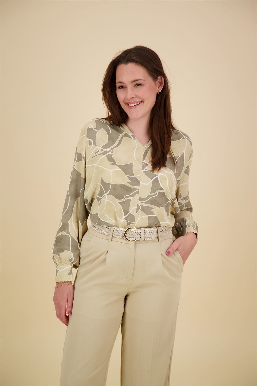 Yaya Braided Belt Groen