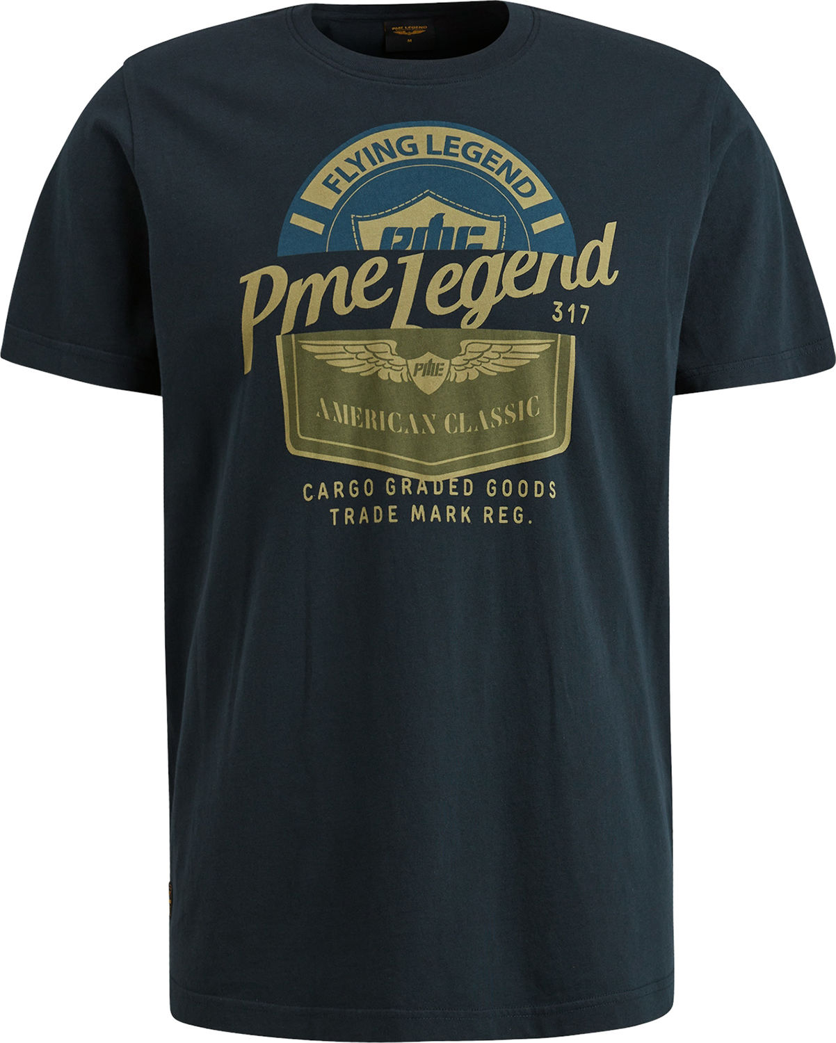 Pme Legend Short sleeve r-neck single jersey Blauw
