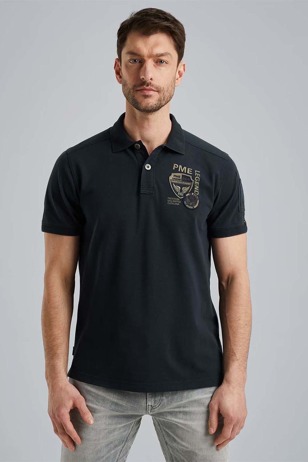 Pme Legend Short sleeve polo pique Blauw