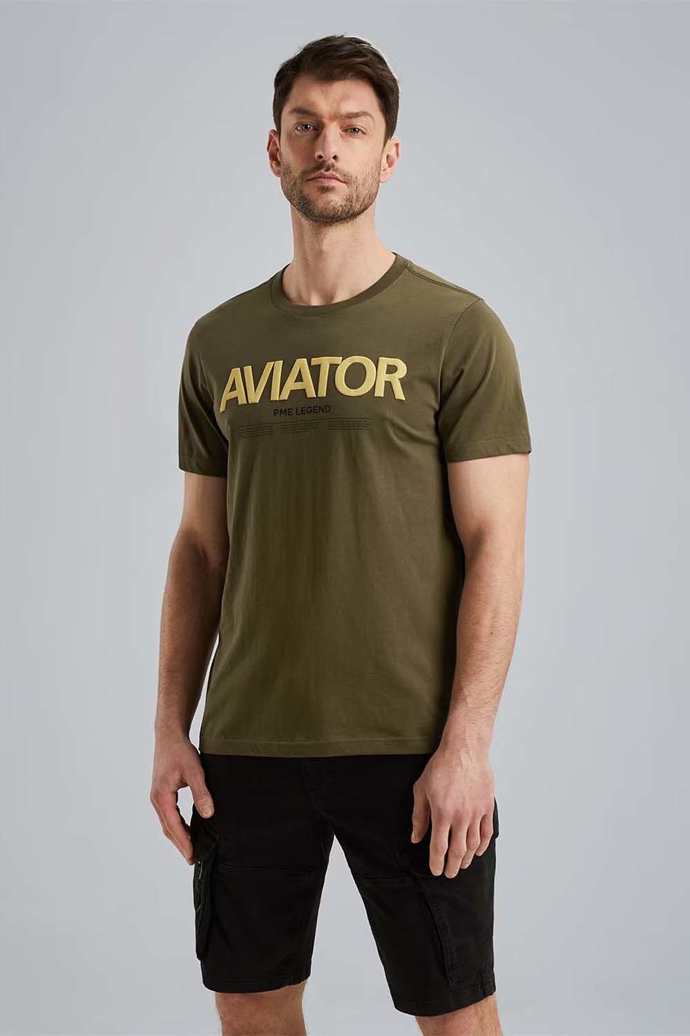 Pme Legend Short sleeve r-neck single jersey Groen