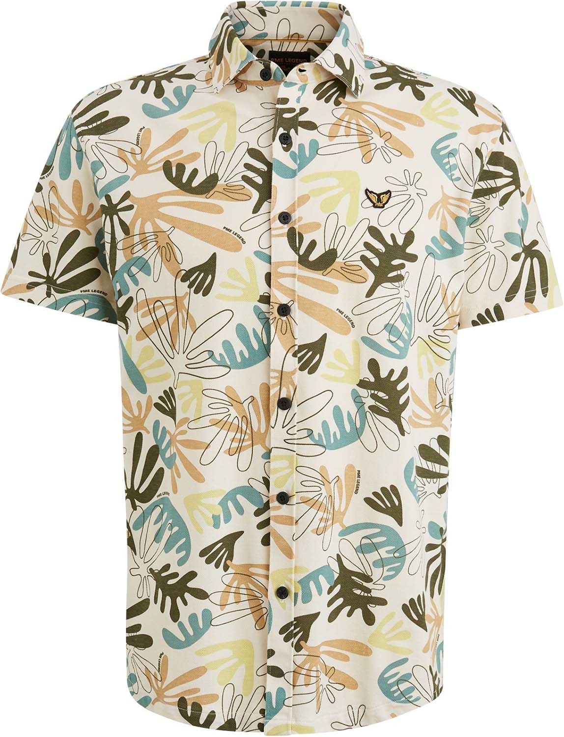 Pme Legend Short Sleeve Shirt Print On Jersey Beige