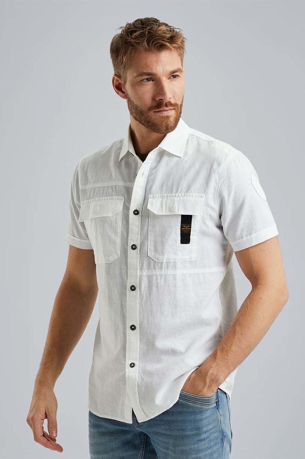 Pme Legend Short Sleeve Shirt Ctn/linen Wit