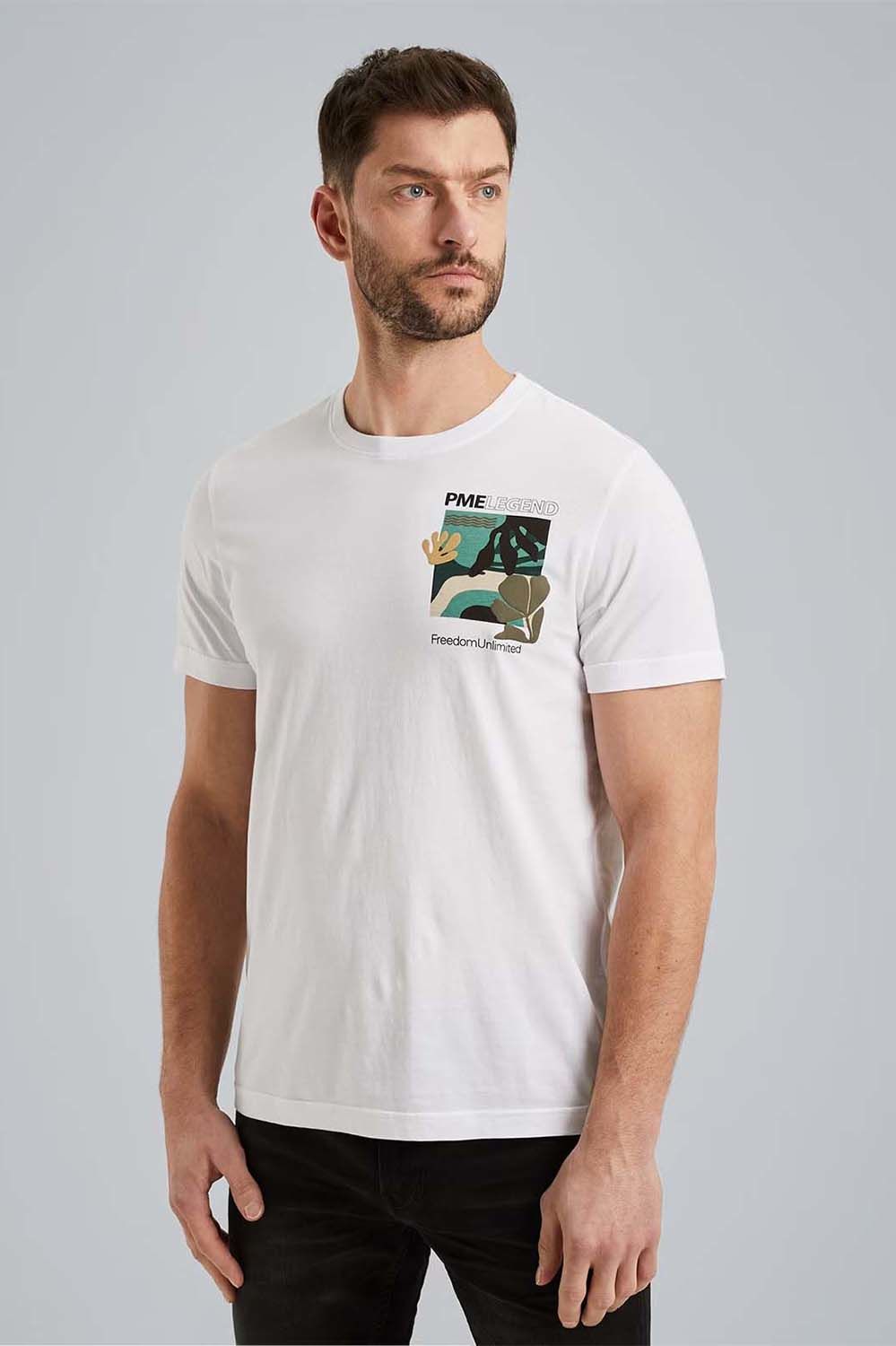 Pme Legend Short sleeve r-neck single jersey Wit