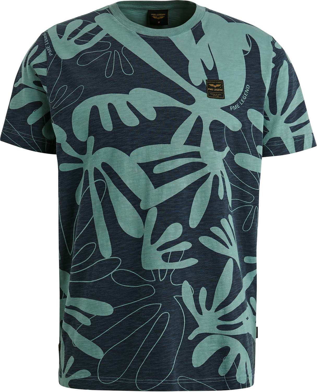 Pme Legend Short sleeve r-neck slub jersey ao Blauw