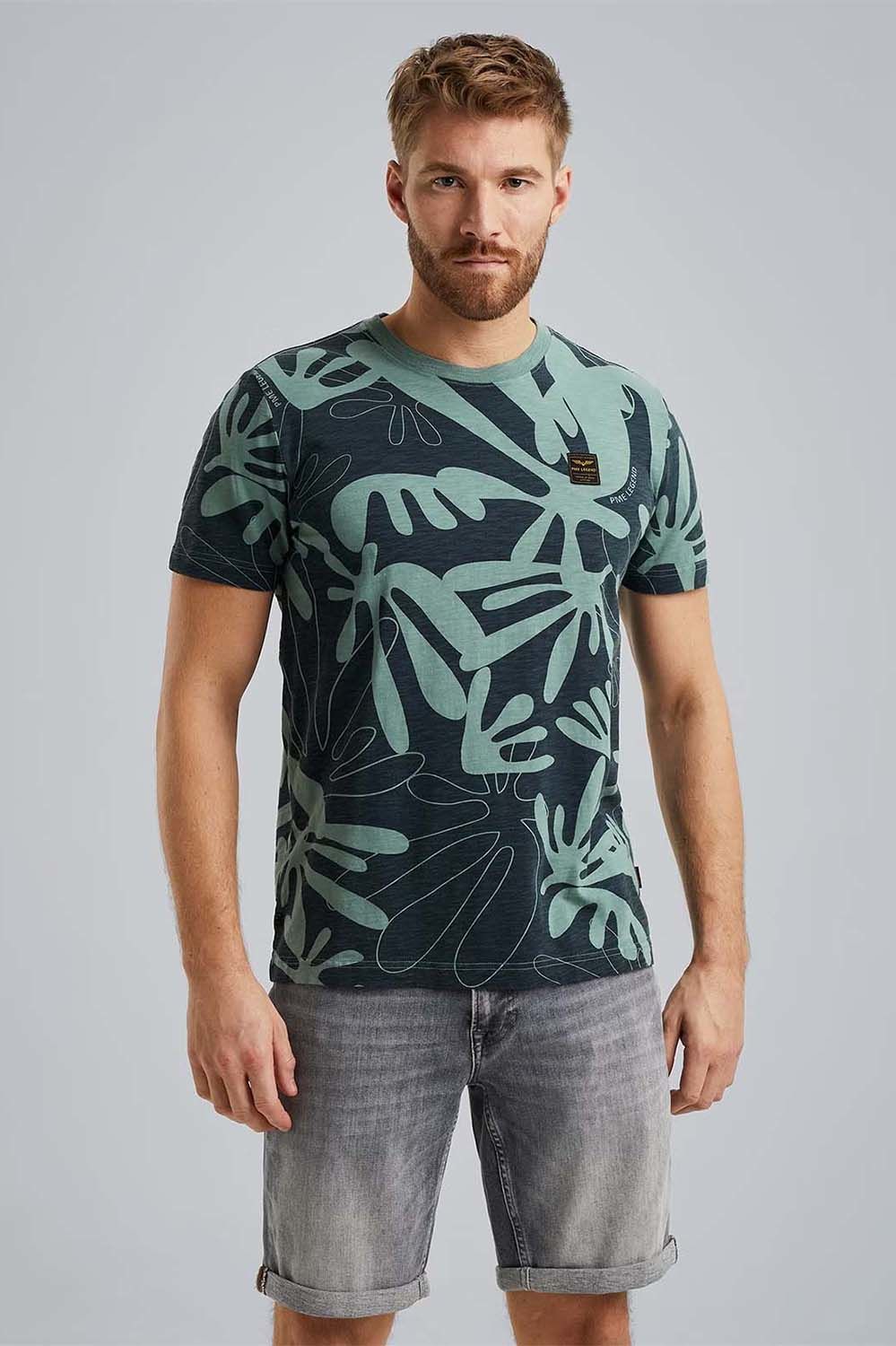 Pme Legend Short sleeve r-neck slub jersey ao Blauw