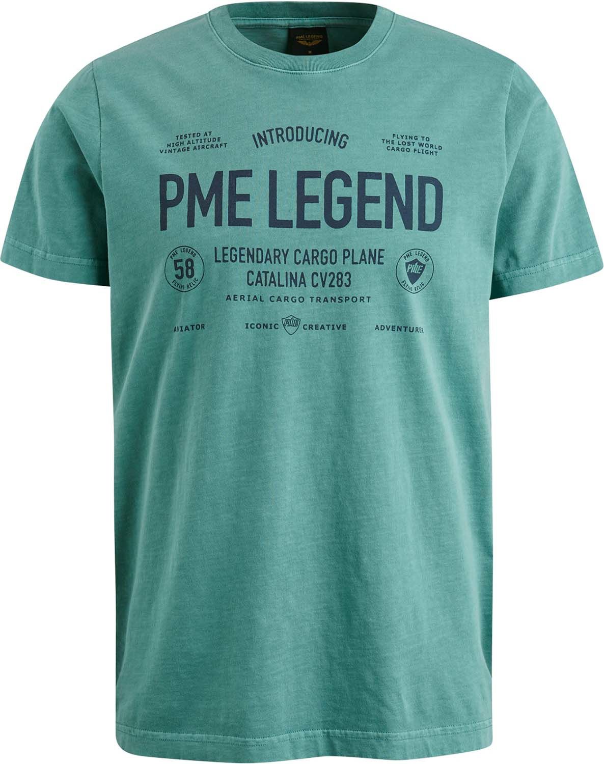 Pme Legend Short sleeve r-neck single jersey Blauw