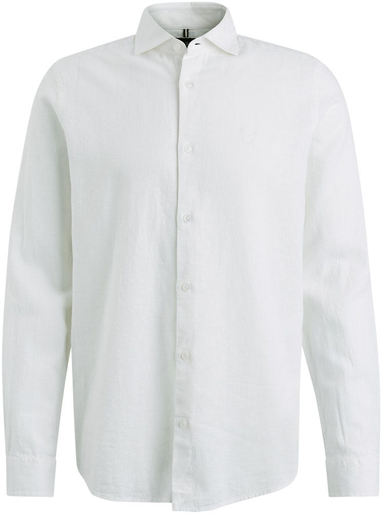 Vanguard Long Sleeve Shirt Linen Cotton ble Wit