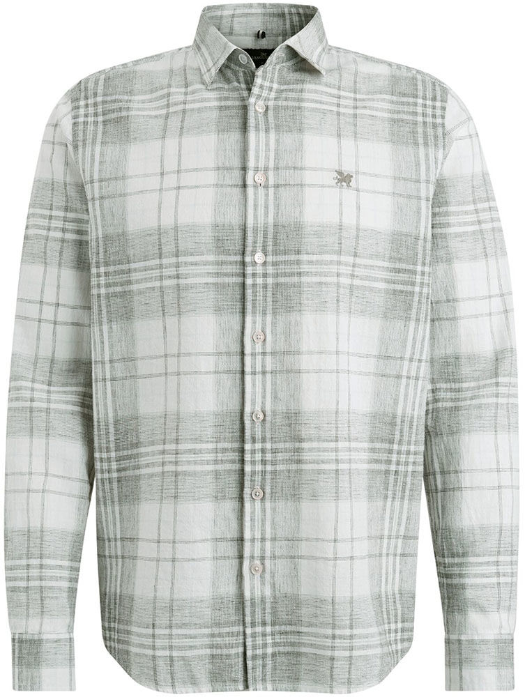 Vanguard Long Sleeve Shirt Linen Cotton ble Wit